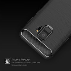 For Galaxy S9 Brushed Carbon Fiber Texture Soft TPU Anti-skip Protective Cover Back Case, For Galaxy S9, For Samsung Galaxy S9