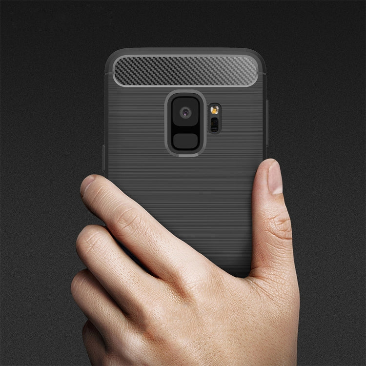 Für Galaxy S9, gebürstete Kohlefaserstruktur, weiches TPU, Anti-Skip-Schutzhülle, Rückseite, für Galaxy S9, für Samsung Galaxy S9