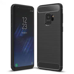 Für Galaxy S9, gebürstete Kohlefaserstruktur, weiches TPU, Anti-Skip-Schutzhülle, Rückseite, für Galaxy S9, für Samsung Galaxy S9