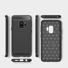 For Galaxy S9 Brushed Carbon Fiber Texture Soft TPU Anti-skip Protective Cover Back Case, For Galaxy S9, For Samsung Galaxy S9