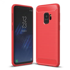 For Galaxy S9 Brushed Carbon Fiber Texture Soft TPU Anti-skip Protective Cover Back Case, For Galaxy S9, For Samsung Galaxy S9