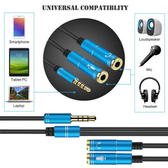 2 in 1 3.5mm Male to Double 3.5mm Female TPE High-elastic Audio Cable Splitter, Cable Length: 32cm