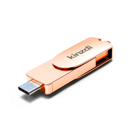 Kinzdi 256GB USB 3.0 + Type-C 3.0 Interface Metal Twister Flash Disk V11