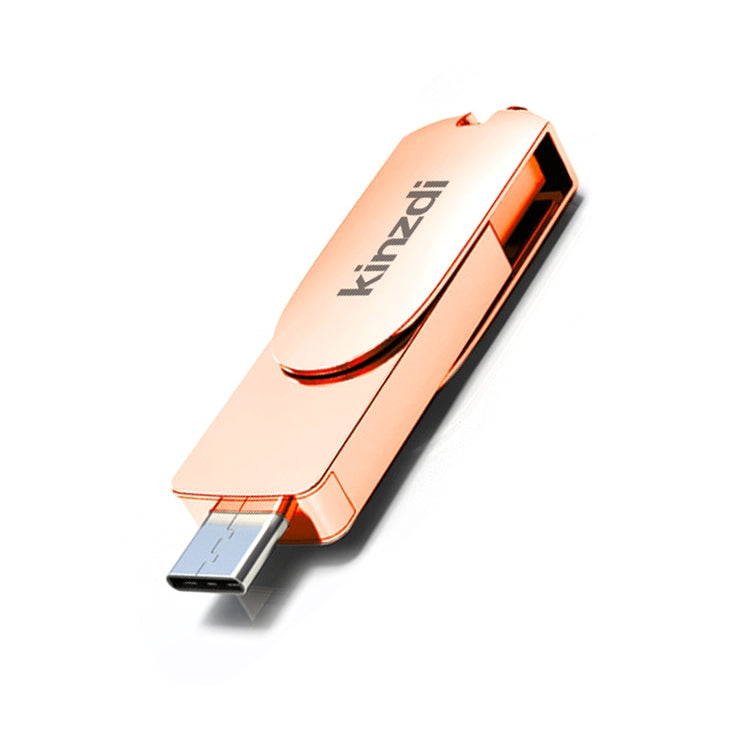 Kinzdi 256GB USB 3.0 + Type-C 3.0 Interface Metal Twister Flash Disk V11