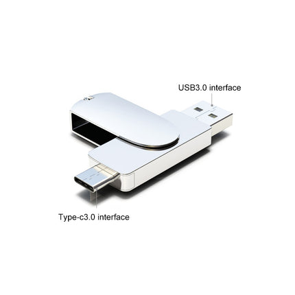 Kinzdi 256GB USB 3.0 + Type-C 3.0 Interface Metal Twister Flash Disk V11