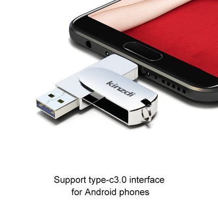 Kinzdi 256GB USB 3.0 + Type-C 3.0 Interface Metal Twister Flash Disk V11