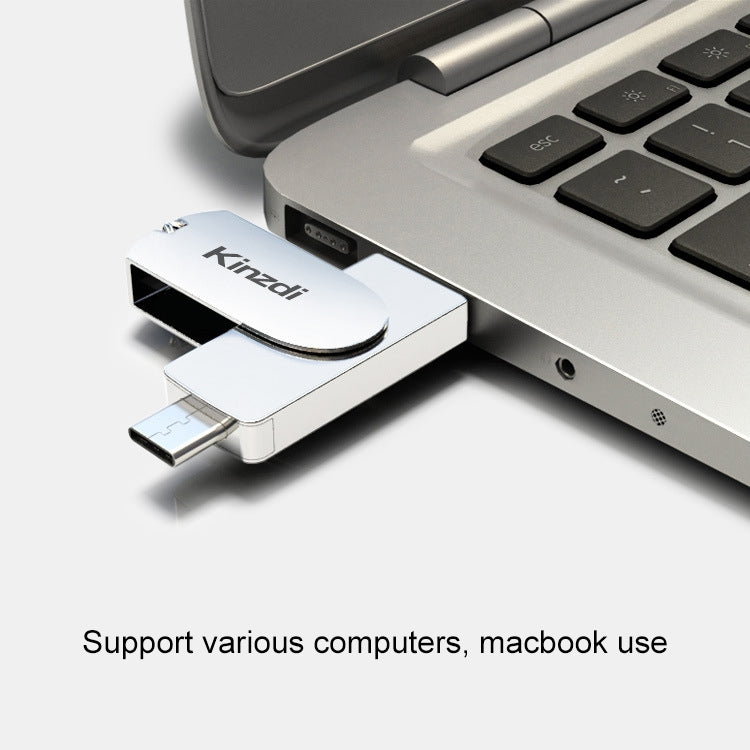 Kinzdi 256GB USB 3.0 + Type-C 3.0 Interface Metal Twister Flash Disk V11
