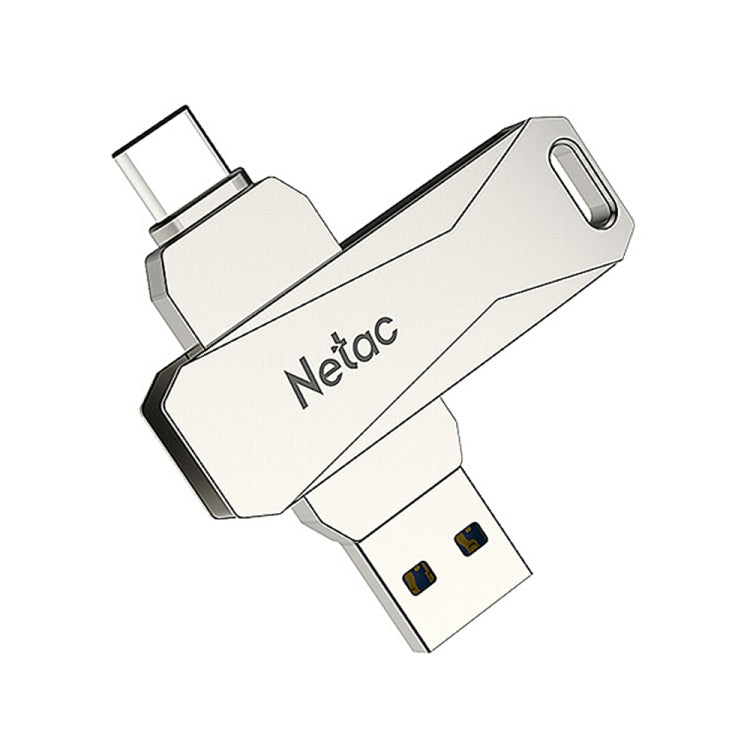 Netac U782C 128GB USB-C / Type-C + USB 3.0 360 Degrees Rotation Zinc Alloy Flash Drive OTG U Disk, 128GB