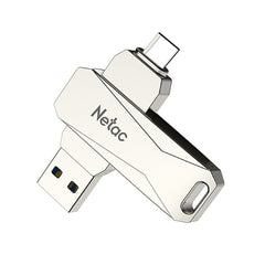 Netac U782C 128GB USB-C / Type-C + USB 3.0 360 Degrees Rotation Zinc Alloy Flash Drive OTG U Disk, 128GB