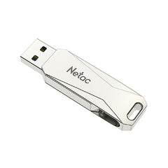 Netac U782C 128GB USB-C / Type-C + USB 3.0 360 Degrees Rotation Zinc Alloy Flash Drive OTG U Disk, 128GB