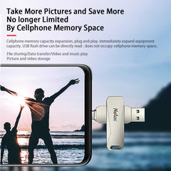 Netac U782C 128GB USB-C / Type-C + USB 3.0 360 Degrees Rotation Zinc Alloy Flash Drive OTG U Disk, 128GB