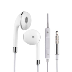 White Wire Body 3.5mm In-Ear Earphone with Line Control & Mic