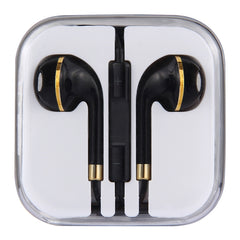 Black Wire Body 3.5mm In-Ear Earphone with Line Control & Mic for iPhone, Galaxy, Huawei, Xiaomi, LG, HTC and Other Smart Phones