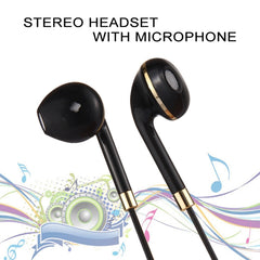 Black Wire Body 3.5mm In-Ear Earphone with Line Control & Mic for iPhone, Galaxy, Huawei, Xiaomi, LG, HTC and Other Smart Phones