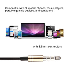 Black Wire Body 3.5mm In-Ear Earphone with Line Control & Mic for iPhone, Galaxy, Huawei, Xiaomi, LG, HTC and Other Smart Phones