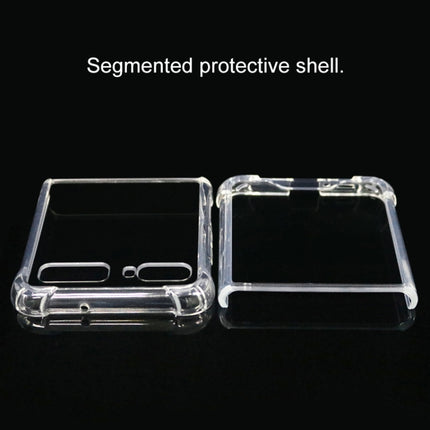 Für Samsung Galaxy Z Flip TPU + PC Transparente, stoßfeste, explosionsgeschützte Vier-Ecken-Schutzhülle