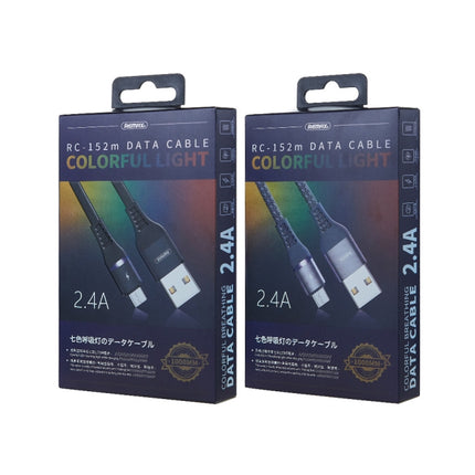 REMAX RC-152M 1m 2.4A USB to Micro USB Colorful Breathing Data Cable, Micro USB