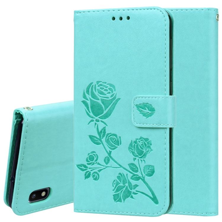 Rose Embossed Horizontal Flip PU Leather Case for Galaxy A10, with Holder & Card Slots & Wallet, For Samsung Galaxy A10