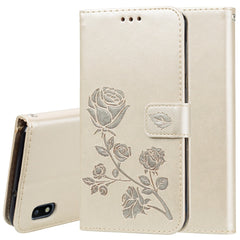 Rose Embossed Horizontal Flip PU Leather Case for Galaxy A10, with Holder & Card Slots & Wallet, For Samsung Galaxy A10