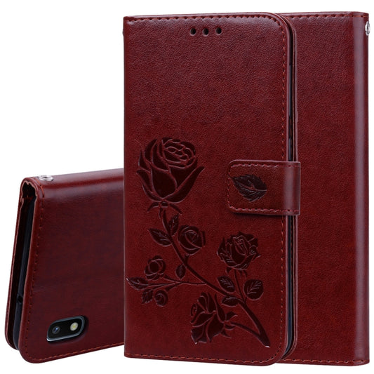 Rose Embossed Horizontal Flip PU Leather Case for Galaxy A10, with Holder & Card Slots & Wallet, For Samsung Galaxy A10