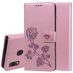 Rose Embossed Horizontal Flip PU Leather Case for Galaxy A30 / A20, with Holder & Card Slots & Wallet, For Samsung Galaxy A30 / A20