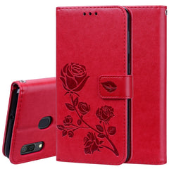 Rose Embossed Horizontal Flip PU Leather Case for Galaxy A30 / A20, with Holder & Card Slots & Wallet, For Samsung Galaxy A30 / A20