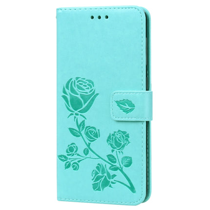 Funda de piel sintética con tapa horizontal con relieve de rosa para Galaxy A50, con soporte, ranuras para tarjetas y billetera, para Samsung Galaxy A50