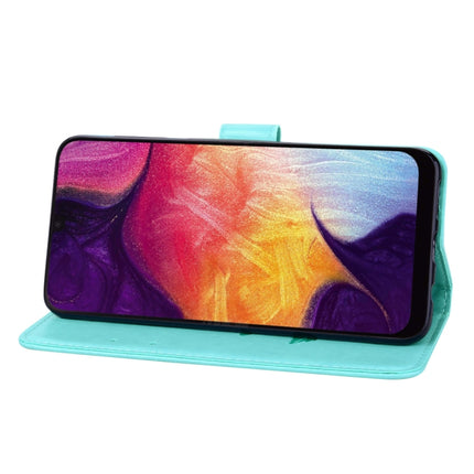 Funda de piel sintética con tapa horizontal con relieve de rosa para Galaxy A50, con soporte, ranuras para tarjetas y billetera, para Samsung Galaxy A50