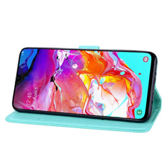 Horizontale Klapphülle aus PU-Leder mit Rosenprägung für das Galaxy A70, mit Halter &amp; Kartenfächern &amp; Geldbörse, für Samsung Galaxy A70