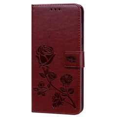 Horizontale Klapphülle aus PU-Leder mit Rosenprägung für das Galaxy A70, mit Halter &amp; Kartenfächern &amp; Geldbörse, für Samsung Galaxy A70