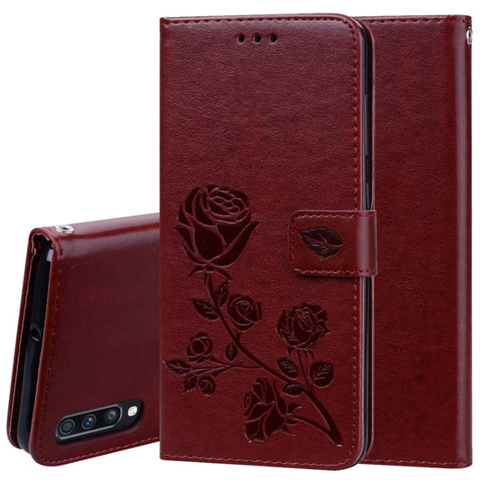 Rose Embossed Horizontal Flip PU Leather Case for Galaxy A70, with Holder & Card Slots & Wallet, For Samsung Galaxy A70