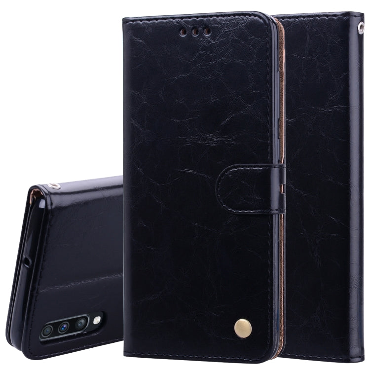 Business Style Oil Wax Texture Horizontal Flip Leather Case for Galaxy A70, with Holder & Card Slots & Wallet, For Galaxy A70