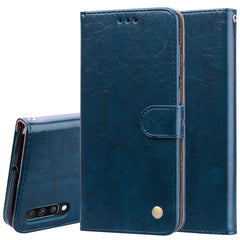 Business Style Oil Wax Texture Horizontal Flip Leather Case for Galaxy A70, with Holder & Card Slots & Wallet, For Galaxy A70