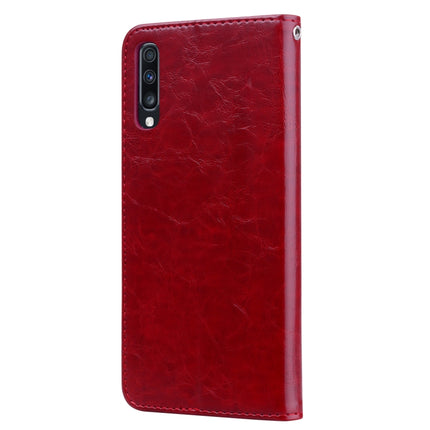 Horizontale Klapphülle aus Leder im Business-Stil mit Ölwachs-Textur für das Galaxy A70, mit Halter &amp; Kartenfächern &amp; Geldbörse, für das Galaxy A70