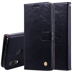 Business Style Oil Wax Texture Horizontal Flip Leather Case for Galaxy A30, with Holder & Card Slots & Wallet, For Galaxy A30