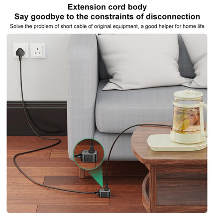 Yesido MC28 UK Plug to Universal Power Plug Extension Cable, Length: 2m, Length: 2m