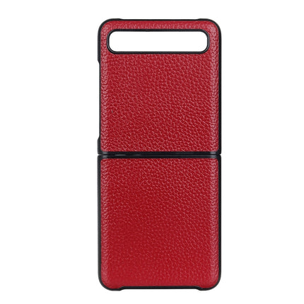 Für Galaxy Z Flip Litchi Texture Leder Klappschutzhülle