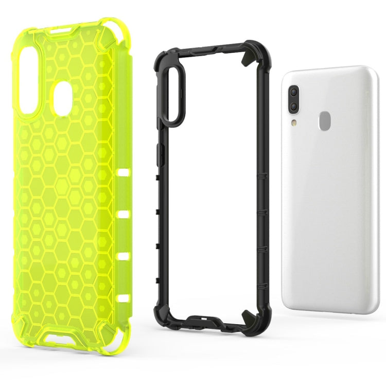 Stoßfestes Waben-PC + TPU-Gehäuse für Galaxy A40, Für Galaxy A40