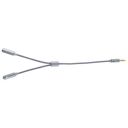 HY191 2 in 1 3.5mm Male to Microphone + Audio Female Braided Audio Cable, Length: 26cm, HY191