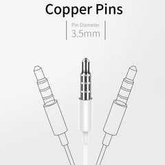 JOYROOM JR-EP1 1.2m 3.5mm Plug Wire Control In-Ear Earphone, R-EP1