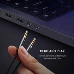 YH192 2 in 1 3.5mm Female to Microphone + Audio Male Braided Audio Cable, Length: 22cm, YH192