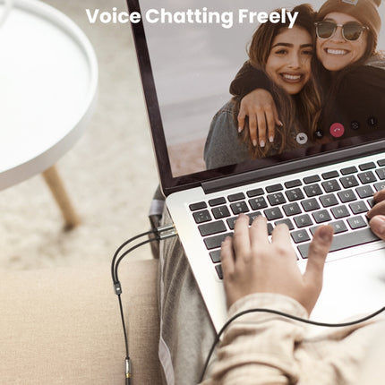 YH192 2 in 1 3.5mm Female to Microphone + Audio Male Braided Audio Cable, Length: 22cm, YH192