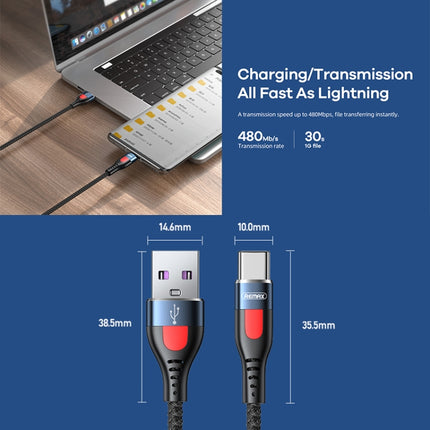 REMAX RC-188a Lesu Pro 1m 5A USB to USB-C / Type-C Aluminum Alloy Braid Fast Charging Data Cable, USB to USB-C / Type-C