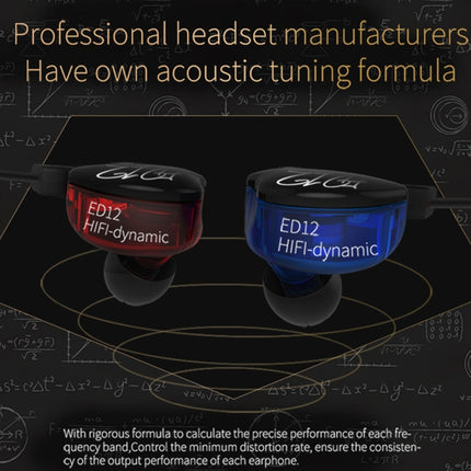 KZ ED12 3.5mm Jack Hanging Ear Sports Design In-Ear Style Wire Control Earphone, Cable Length: 1.2m , ED12