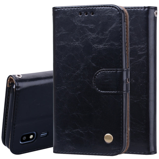 Business Style Oil Wax Texture Horizontal Flip Leather Case for Galaxy A2 Core, with Holder & Card Slots & Wallet