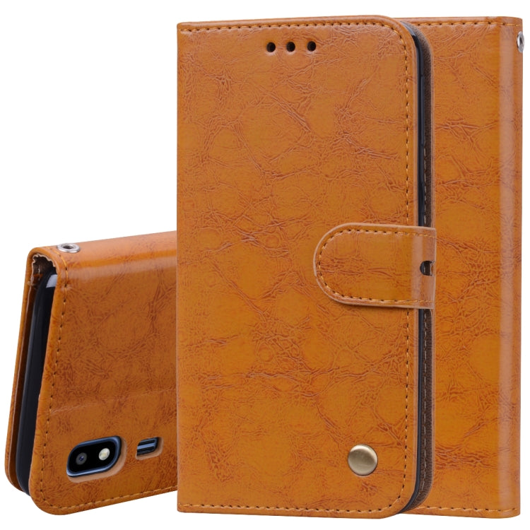Business Style Oil Wax Texture Horizontal Flip Leather Case for Galaxy A2 Core, with Holder & Card Slots & Wallet