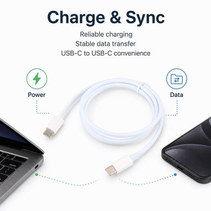 100W iPhone 16/15/17 Pro Max/iPad Type-C Male to Type-C Male Fast Charging Data Cable ,  also compatible with Xiaomi , Google , Honor and other devices, Length: 1m