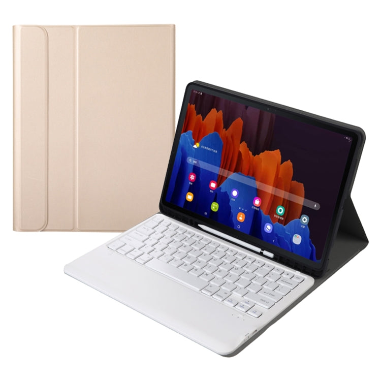 A970B Detachable Bluetooth Keyboard Ultrathin Horizontal Flip Leather Tablet Case with Pen Slot for Samsung Galaxy Tab S7 FE T730 / T736 / S7+ T970 / T975 / T976