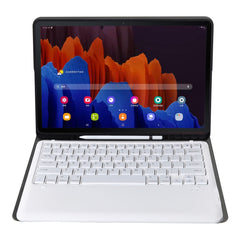A970B Detachable Bluetooth Keyboard Ultrathin Horizontal Flip Leather Tablet Case with Pen Slot for Samsung Galaxy Tab S7 FE T730 / T736 / S7+ T970 / T975 / T976