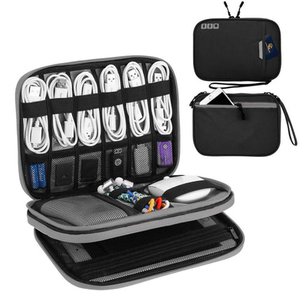Multi-functional Headphone Charger Data Cable Storage Bag Portable Power Pack, Size:M, 25 x 18 x 5cm, 25 x 18 x 5cm (Black), 25 x 18 x 5cm (Grey)